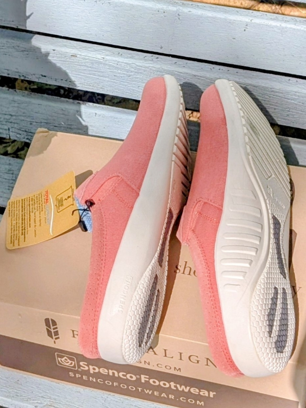 Waco Shoe Company Spenco Coral Pink Slip-On Casual Shoes - Picture 6 of 8